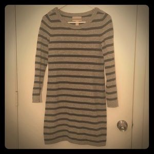 Grey & black striped Italian yarn BR Sweater Dress